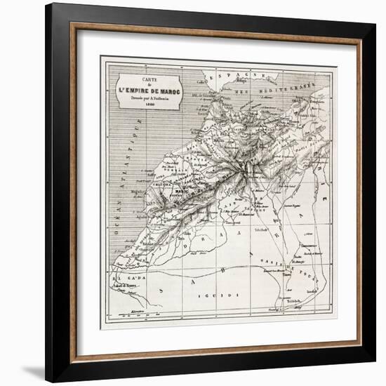 Morocco Old Map. Created By Erhard And Bonaparte, Published On Le Tour Du Monde, Paris, 1860-marzolino-Framed Art Print