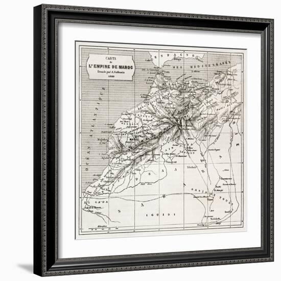 Morocco Old Map. Created By Erhard And Bonaparte, Published On Le Tour Du Monde, Paris, 1860-marzolino-Framed Art Print