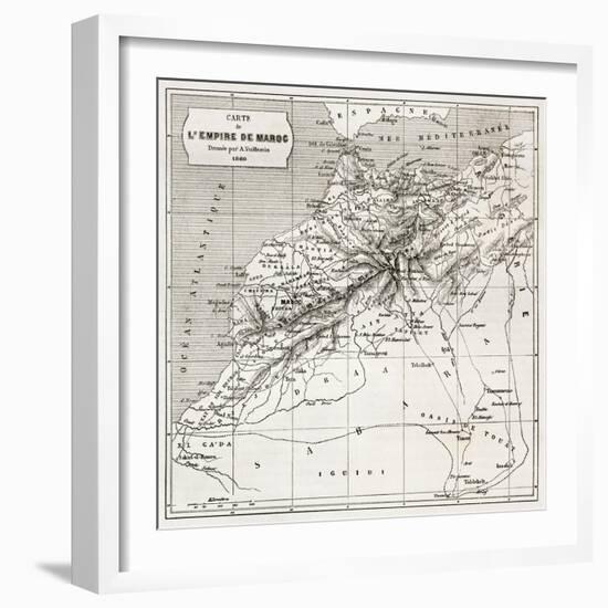 Morocco Old Map. Created By Erhard And Bonaparte, Published On Le Tour Du Monde, Paris, 1860-marzolino-Framed Premium Giclee Print
