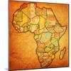 Morocco on Actual Map of Africa-michal812-Mounted Art Print