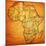 Morocco on Actual Map of Africa-michal812-Mounted Art Print