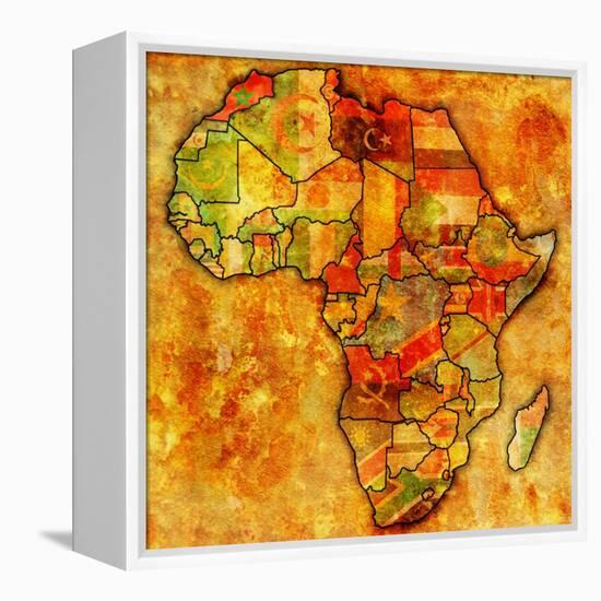 Morocco on Actual Map of Africa-michal812-Framed Stretched Canvas