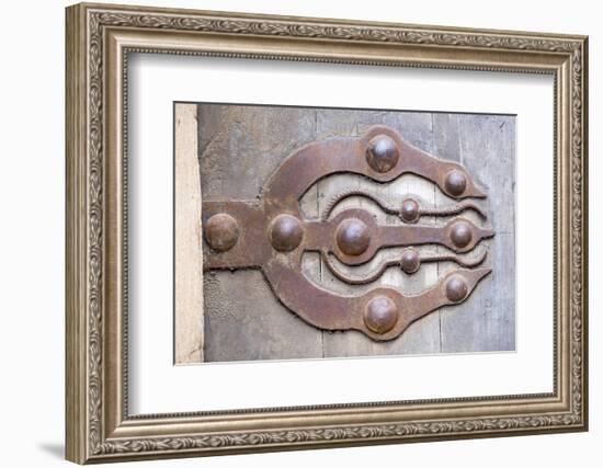 Morocco, Rabat, Sale, Kasbah Des Oudaias, Elaborate Moroccan Door Hinges-Emily Wilson-Framed Photographic Print