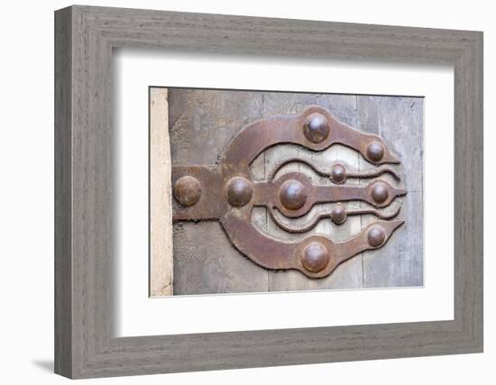 Morocco, Rabat, Sale, Kasbah Des Oudaias, Elaborate Moroccan Door Hinges-Emily Wilson-Framed Photographic Print