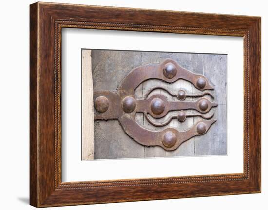 Morocco, Rabat, Sale, Kasbah Des Oudaias, Elaborate Moroccan Door Hinges-Emily Wilson-Framed Photographic Print