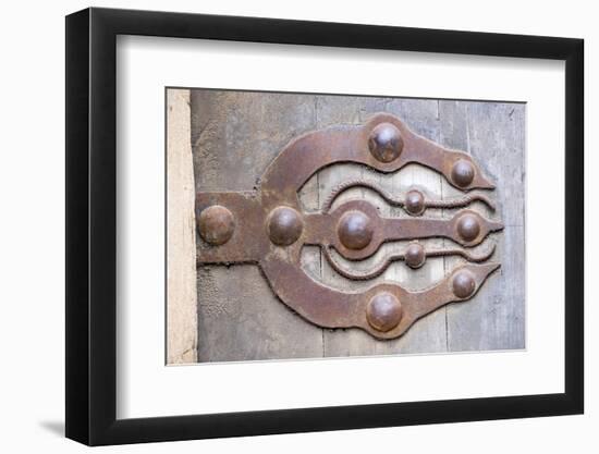 Morocco, Rabat, Sale, Kasbah Des Oudaias, Elaborate Moroccan Door Hinges-Emily Wilson-Framed Photographic Print