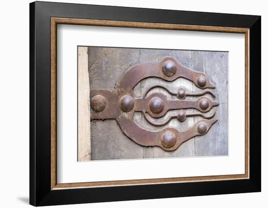 Morocco, Rabat, Sale, Kasbah Des Oudaias, Elaborate Moroccan Door Hinges-Emily Wilson-Framed Photographic Print