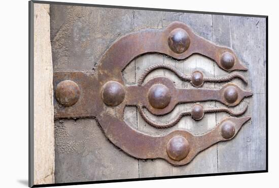 Morocco, Rabat, Sale, Kasbah Des Oudaias, Elaborate Moroccan Door Hinges-Emily Wilson-Mounted Photographic Print