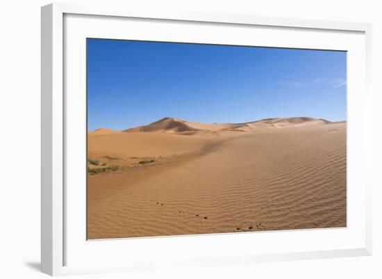 Morocco, Sahara Desert Sand Dunes in las Palmeras with Peaks and Sand-Bill Bachmann-Framed Photographic Print