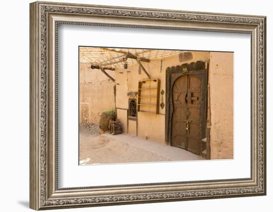 Morocco, South of Morocco, Traditionally Carved Wood Door at Tamnougalt Kasbah in the Draa Valley-Emily Wilson-Framed Photographic Print