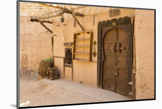 Morocco, South of Morocco, Traditionally Carved Wood Door at Tamnougalt Kasbah in the Draa Valley-Emily Wilson-Mounted Photographic Print