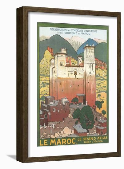 Morocco Travel Poster-Found Image Press-Framed Giclee Print