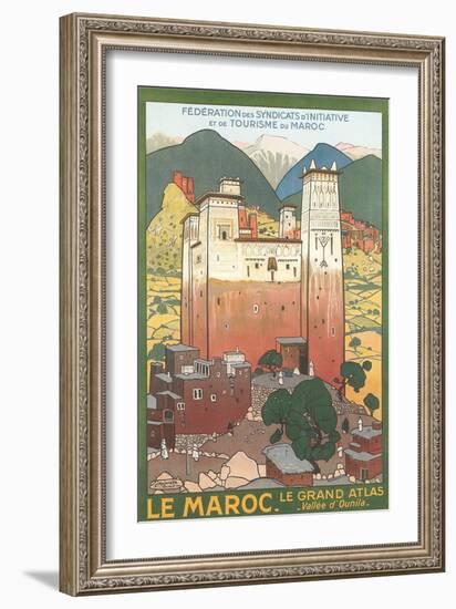 Morocco Travel Poster-null-Framed Premium Giclee Print