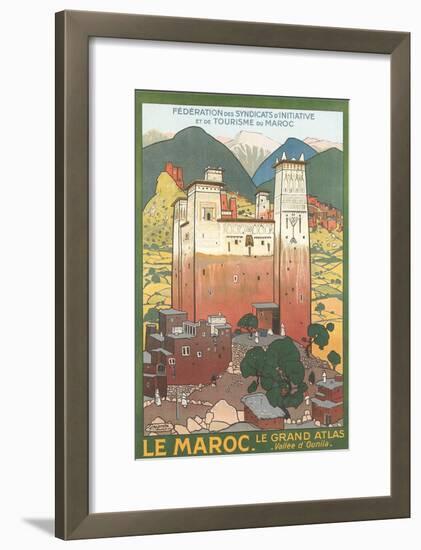 Morocco Travel Poster-null-Framed Premium Giclee Print