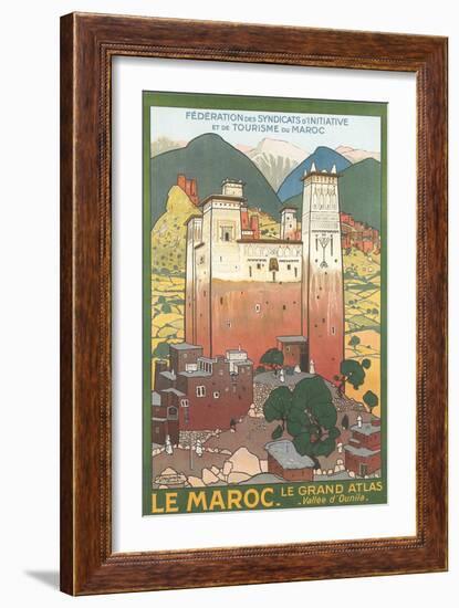 Morocco Travel Poster-null-Framed Premium Giclee Print