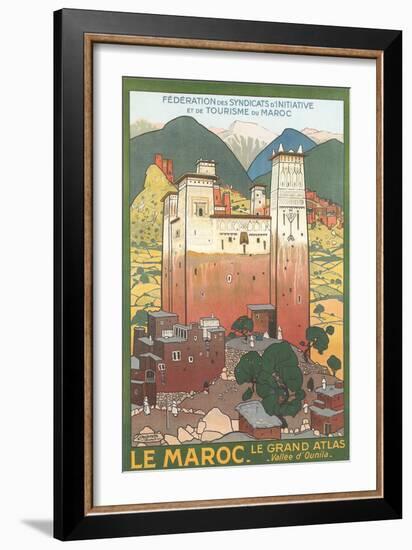 Morocco Travel Poster-null-Framed Premium Giclee Print