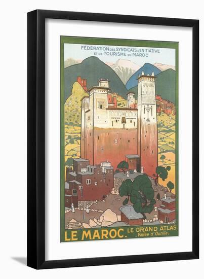 Morocco Travel Poster-null-Framed Premium Giclee Print