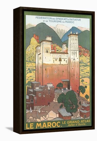 Morocco Travel Poster-null-Framed Stretched Canvas