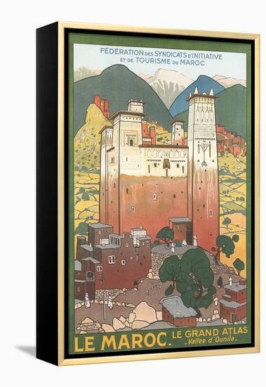 Morocco Travel Poster-null-Framed Stretched Canvas