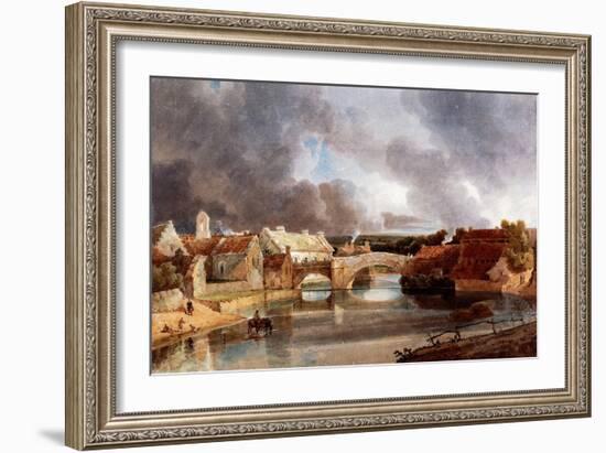 Morpeth Bridge, about 1802 (Ink and Watercolour)-Thomas Girtin-Framed Giclee Print