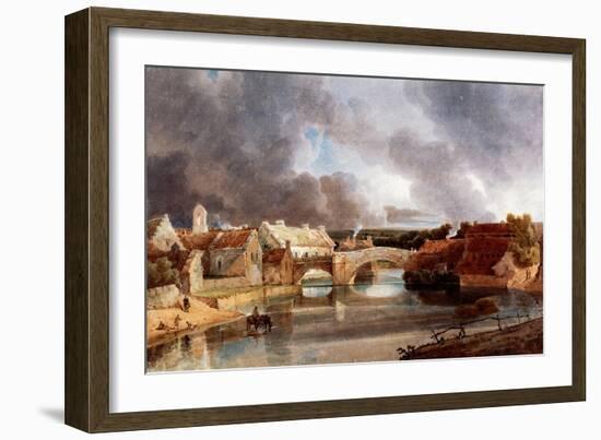 Morpeth Bridge, about 1802 (Ink and Watercolour)-Thomas Girtin-Framed Giclee Print