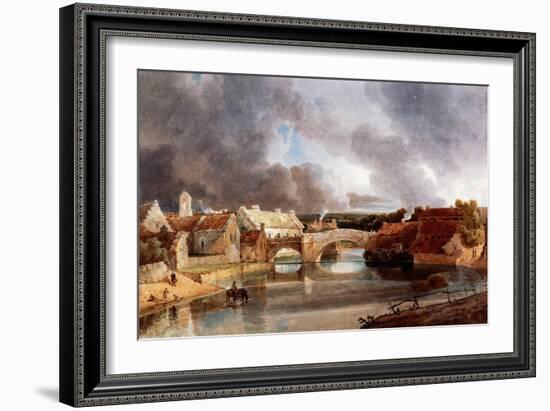 Morpeth Bridge, about 1802 (Ink and Watercolour)-Thomas Girtin-Framed Giclee Print