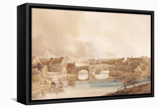 Morpeth Bridge, Northumberland, C.1801 (Pencil & W/C on Paper)-Thomas Girtin-Framed Premier Image Canvas