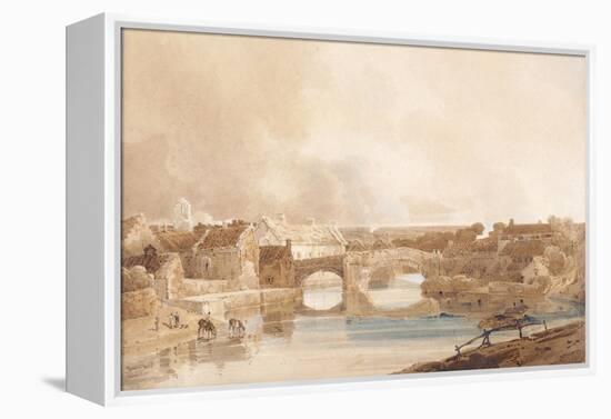 Morpeth Bridge, Northumberland, C.1801 (Pencil & W/C on Paper)-Thomas Girtin-Framed Premier Image Canvas