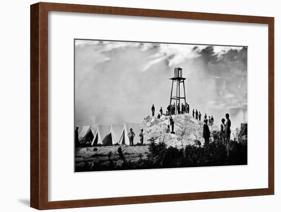 Morris Island, SC, Ruins of Charleston Lighthouse, Civil War-Lantern Press-Framed Art Print