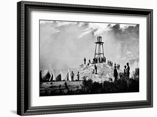 Morris Island, SC, Ruins of Charleston Lighthouse, Civil War-Lantern Press-Framed Art Print