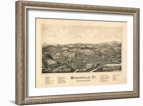 Morrisville, Vermont - Panoramic Map-Lantern Press-Framed Art Print