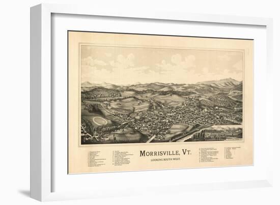 Morrisville, Vermont - Panoramic Map-Lantern Press-Framed Art Print