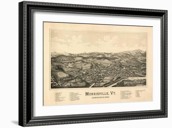 Morrisville, Vermont - Panoramic Map-Lantern Press-Framed Art Print