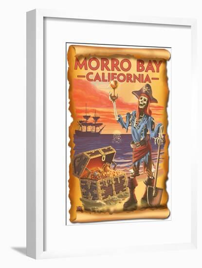 Morro Bay, CA - Pirate Plunder-Lantern Press-Framed Art Print