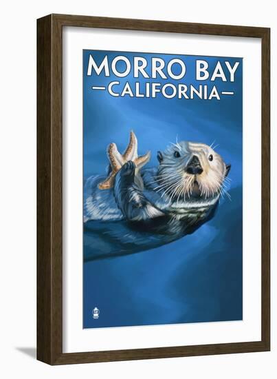 Morro Bay, CA - Sea Otter-Lantern Press-Framed Art Print