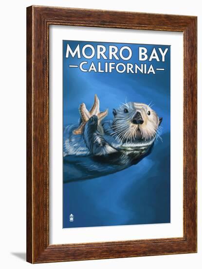 Morro Bay, CA - Sea Otter-Lantern Press-Framed Art Print