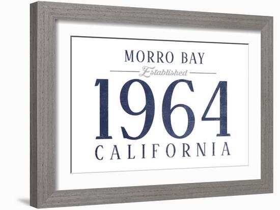 Morro Bay, California - Established Date (Blue)-Lantern Press-Framed Art Print