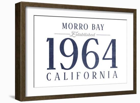 Morro Bay, California - Established Date (Blue)-Lantern Press-Framed Art Print