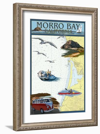 Morro Bay, California - Nautical Chart-Lantern Press-Framed Art Print