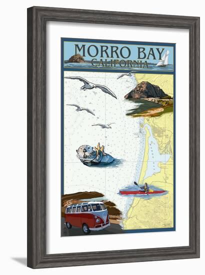 Morro Bay, California - Nautical Chart-Lantern Press-Framed Art Print