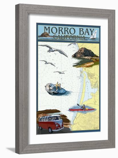 Morro Bay, California - Nautical Chart-Lantern Press-Framed Art Print