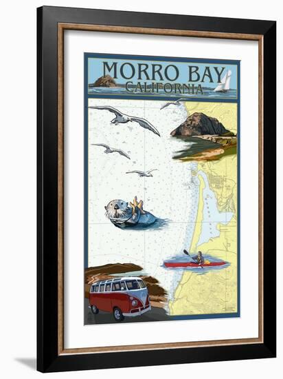 Morro Bay, California - Nautical Chart-Lantern Press-Framed Art Print