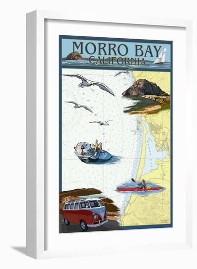 Morro Bay, California - Nautical Chart-Lantern Press-Framed Art Print