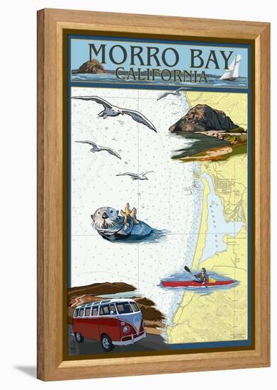 Morro Bay, California - Nautical Chart-Lantern Press-Framed Stretched Canvas