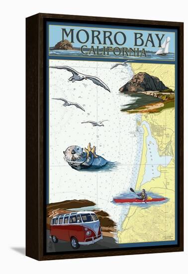 Morro Bay, California - Nautical Chart-Lantern Press-Framed Stretched Canvas