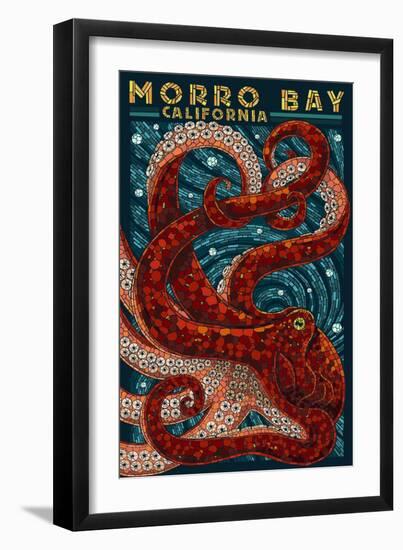 Morro Bay, California - Octopus Mosaic-Lantern Press-Framed Art Print