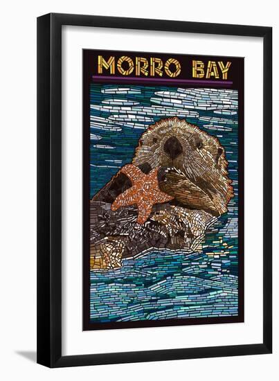 Morro Bay, California - Sea Otter - Mosaic-Lantern Press-Framed Art Print