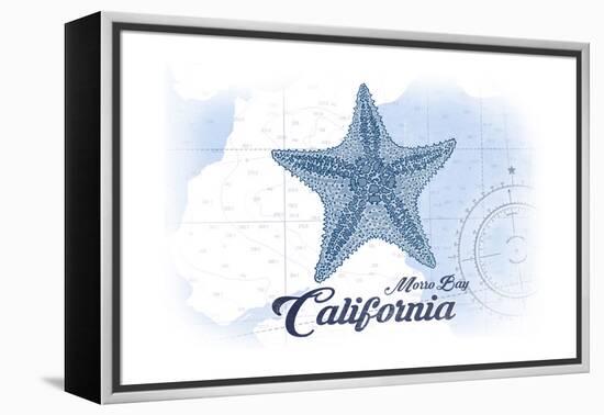 Morro Bay, California - Starfish - Blue - Coastal Icon-Lantern Press-Framed Stretched Canvas