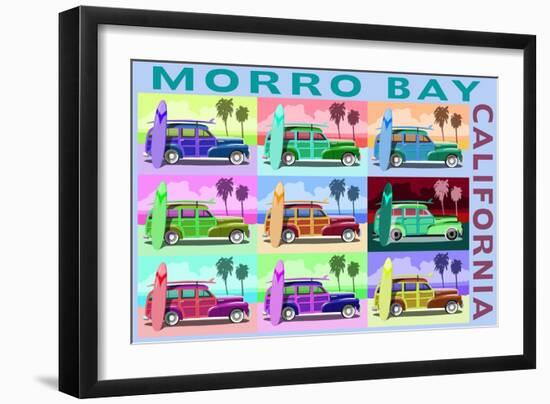 Morro Bay, California - Woody Pop Art-Lantern Press-Framed Art Print