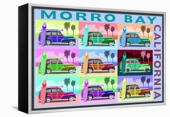 Morro Bay, California - Woody Pop Art-Lantern Press-Framed Stretched Canvas